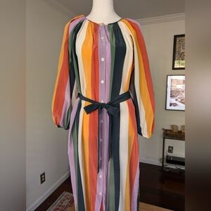 Tucker silk button-up dress, size L